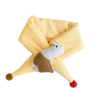 Nuova <span class=keywords><strong>sciarpa</strong></span> in poliestere spessa tinta unita e cartone animato ricamato accessorio invernale per <span class=keywords><strong>neonati</strong></span> - Product Image 5