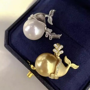 Accesorios 31093DIY, Hebilla de Plata S925 para Colgante con Cuentas Redondas de 11-13 mm, Soporte Vacío para Colgante de Collar con Diseño de Ballena - Product Image 3