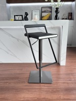 Tabouret de bar moderne à hauteur réglable, structure en métal noir, siège rembourré, repose-pieds, tabourets de comptoir pour îlot de cuisine, bar à domicile