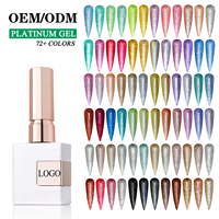 Vernis Gel Scintillant Platine Effet Flash de Haute Qualité OEM, Étiquette Privée, Vente en Gros, Gel à Ongles Pailleté Réfléchissant Effet Disco, Logo Personnalisé