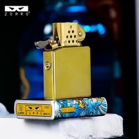 ZORRO Z3-8014 Briquet à kérosène en laiton Dragon qui surgit de la mer Coupe-vent Cadeau créatif unique Dropshipping disponible