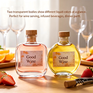 Bouteilles <span class=keywords><strong>de</strong></span> vin et <span class=keywords><strong>de</strong></span> spiritueux en verre transparent carré plat <span class=keywords><strong>de</strong></span> haute qualité <span class=keywords><strong>de</strong></span> 100 ml et 200 ml avec bouchons en <span class=keywords><strong>bois</strong></span>, usage industriel - Product Image 3
