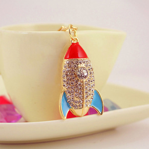 Đồ trang sức thiên văn học món quà Phi Hành Gia tàu tên lửa <span class=keywords><strong>Keyring</strong></span> tên lửa tàu Keychain đồ trang sức pha lê lửa mũi tên chim keyholder - Product Image 2