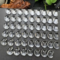 Cristal naturel de haute qualité, quartz clair poli, forme de lune avec anneau ou pendentif, design mixte S925, pour bijoux femme, cadeau