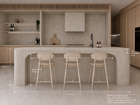SH STONE Comptoirs de cuisine en marbre gris Bernice au design moderne personnalisé, plan de travail en pierre, îlot de cuisine, table de travail, plateau de vanité pour projets de villas