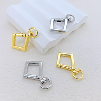 CH-LAP2214 Fermoirs ronds OT plaqués or tendance en forme de fleur, accessoires en cuivre pour la fabrication de colliers, vente en gros