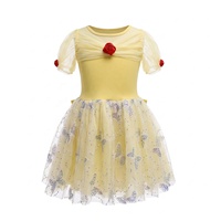 Costume de danse de ballet jaune Belle pour enfants, robe de danse à paillettes pour filles, justaucorps de danse pour fête d'anniversaire, spectacle