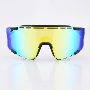 Gafas de sol polarizadas para ciclismo, lentes de espejo con montura completa, a prueba de viento, correa ajustable, gafas deportivas multifuncionales - Product Image 1