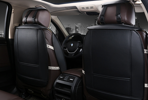 Housse de siège de voiture universelle de luxe en cuir, 9 pièces, ensemble complet, compatible avec les airbags, respirante, adaptée aux voitures, camions, SUV - Product Image 3