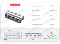 YINFEEL IF-TC1004 Type de bande de Distribution d'électricité Borne d'onduleur de bornier de barrière pour batterie solaire de système PV