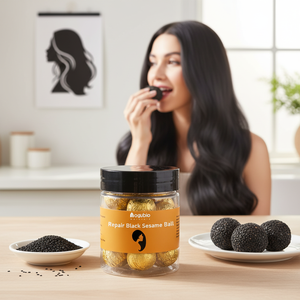 Bolas de Sésamo Negro para el Cuidado del Cabello, Suplemento Dietético Herbal Natural, Marca Privada OEM, Bolas de Sésamo Negro para el Cabello - Product Image 4