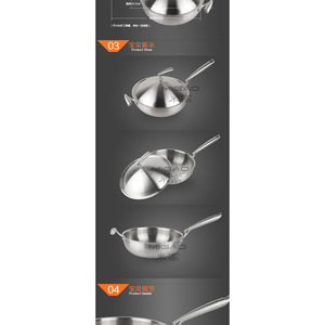 Migao Thickened 304 Stainless Steel Wok 3.0mm Non-Stick Dolphin Shape For Cooking - Product Image 1