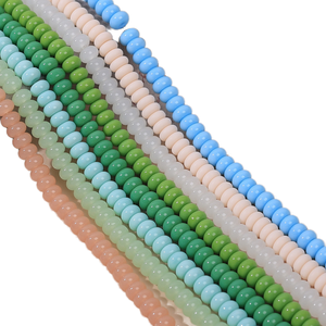 Cuentas Redondas Planas de Cristal Multicolor de 4*8mm para Hacer Joyería DIY, Amarillo, Naranja, Blanco, Morado, Rosa, Verde - Product Image 1