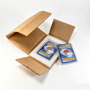 Wholesale Eco-Friendly Brown Kraft <b>Paper</b> Mailer Box with Easy Tear Strip and Shockproof Foam Liner for Trading Cards Shipping - Product Image 2