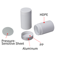 Pot en plastique blanc givré 100 g 200g, récipient en plastique pour animaux de compagnie avec couvercle, vente en gros