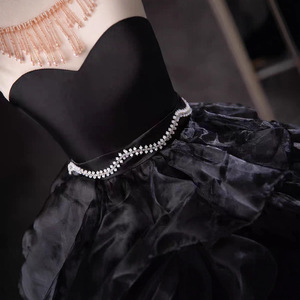 Robe de Soirée Formelle en Lin à Col Rond pour Filles, Robe de Cérémonie pour Enfants Plus Âgés, Robe de Performance sur Défilé, Robe d'Anniversaire avec Ceinture Perlée - Product Image 3