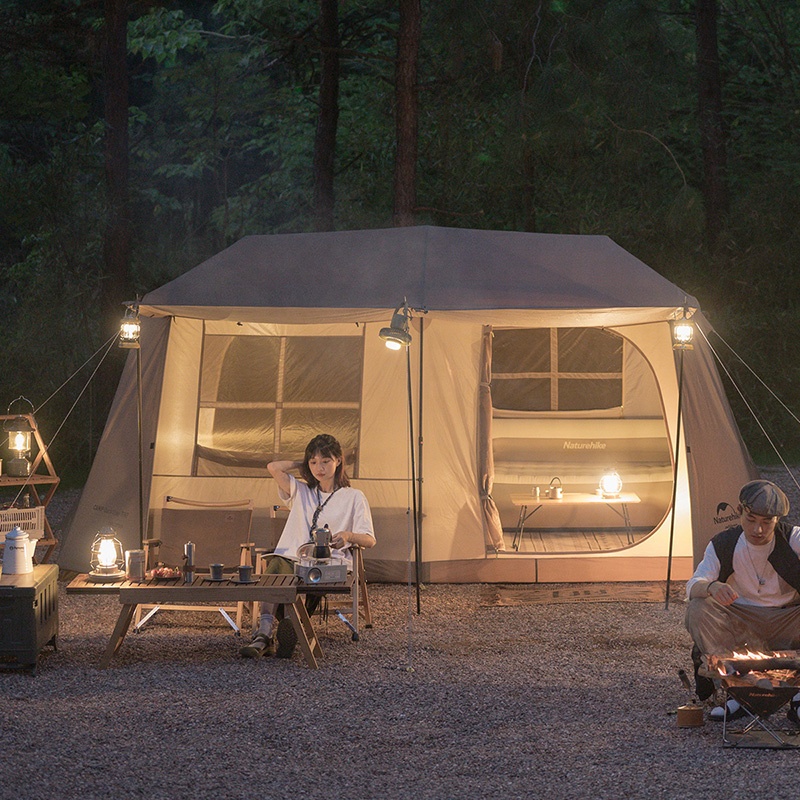 Naturehike 13m² テント ベッドルーム2室 Naturehikeアウトドアキャンプ2ベッドルームファミリーテント