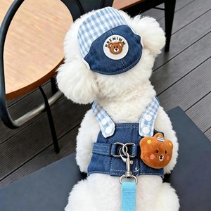 Conjunto de Arnés de Mezclilla de Lujo para Perros, Modelo 2026, con Lindo Sombrero para el Sol y Correa para Paseos al Aire Libre - Product Image 5