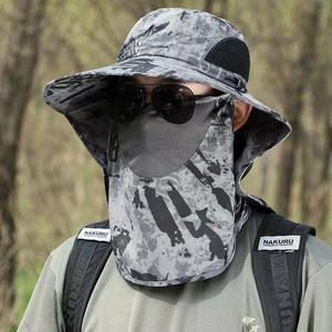 หมวกกันแดดลายพรางสำหรับผู้ชายแบบครอสบอร์เดอร์ พร้อมที่บังหน้าและป้องกันลำคอ หมวกตกปลา หมวกป่า ป้องกันรังสียูวี ระบายอากาศได้ดี - Product Image 3