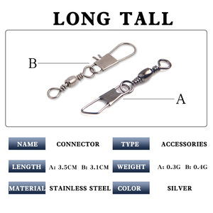ตัวเชื่อมต่อแบบหมุนได้ Ytqhxy รุ่น Ab ทำจากสแตนเลส 304 อุปกรณ์ตกปลาสำหรับตกปลาทะเลและน้ำจืด - Product Image 5