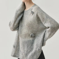 Pull en cachemire 100% pour femme, tricoté, décontracté, couleur unie