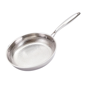 Venta caliente al por mayor 20/24/28cm sartén física sin recubrimiento <span class=keywords><strong>3</strong></span> capas Tri-ply titanio acero inoxidable 8/10/12 pulgadas sartén utensilios de cocina - Product Image 3