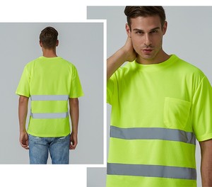 Tùy Chỉnh Phản Quang Vành Đai Xây Dựng Kỹ Thuật Huỳnh Quang <span class=keywords><strong>Hi</strong></span> <span class=keywords><strong>VIS</strong></span> T-Shirt Ngoài Trời Phản Quang Áo Thun Ngắn Tay Áo Làm Việc T Áo Sơ Mi - Product Image 5