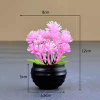 Nouvelle petite plante artificielle en plastique, bonsaï, fausse plante verte, pot noir, sans entretien, pour la décoration de bureau, de table ou de comptoir.