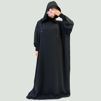 Nouvelle Tissu Crêpe Froissé 3D Ramadan Musulman Hijab Abaya Dubaï Turquie Islam Vêtements de Prière Robes Longues Robe Femme Caftan Jilbab