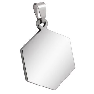 Pendentif hexagonal en acier 24x31mm, grands charms et pendentifs raffinés - Product Image 1