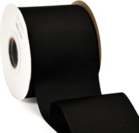 Pita Grosgrain Poliester 100% Dua Sisi 3 Inci (75mm) Hitam Ramah Lingkungan dengan Kekuatan Tarik Tinggi dalam Gulungan 100 Yard