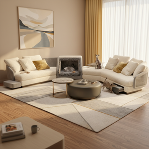 <span class=keywords><strong>Canapé</strong></span> modulaire incurvé sur mesure avec niche centrale pour animaux de compagnie, mobilier de salon moderne, <span class=keywords><strong>canapé</strong></span> design, usine OEM - Product Image 1