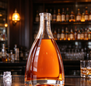 Bouteille à liqueur en verre transparente de qualité supérieure, unique, 700 ml, 750 ml, avec large ouverture, pour whisky, brandy, <span class=keywords><strong>XO</strong></span>, rhum - Product Image 1