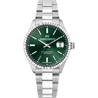 MAROSERTO Montre d'affaires bicolore pour homme, cadran brun foncé, bracelet en acier étanche 100M 316L ETA F06.115