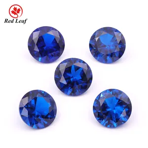 JEWELRY WHOLESALE Redleaf Jewelry Synthetic Gemstones Round Shape 113# Synthetic Blue Spinel Gems For Jewelry Accessories