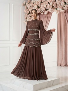 Loriya Abaya Ricamata Elegante con Chiusura, Vestito Lungo per Donne Musulmane, Ispirazione Dubai, Moda Islamica Modesta - Product Image 6