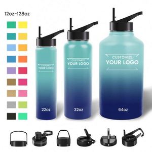 Most Popular Custom logo <b>Large</b> Capacity Stainless Steel Water Bottle Thermal Insulated 20oz 32oz 40oz Water Bottle with Straw - Product Image 1