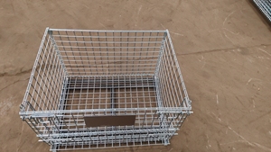 High Security 1200*1000 Collapsible Outdoor Foldable Warehouse Metal Steel <b>Stackable</b> Iron Galvanized Roll <b>Wire</b> Mesh Container St - Product Image 5