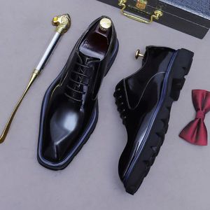 Men's Business Formal Lace-Up Oxford Shoes-Autumn Party Shoes-Black Brown Slip-Resistant Waterproof Breathable Large Sizes 37-46 - Product Image 4