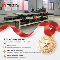 Bureau debout électrique à double moteur Henvo, réglable en hauteur, ergonomique, pour ordinateur, avec contrôle intelligent par mémoire, pour la maison et le bureau, certifié CE