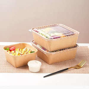 Chưa tẩy trắng nâu dùng một lần vuông nhỏ ăn trưa hộp takeout container với nắp để đi đưa ra Vỏ Sò cho thực phẩm - Product Image 3