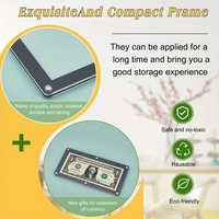 Cadre d'affichage acrylique magnétique rectangle ultra clair Porte-billets de banque de haute qualité pour le type de cadre photo dollar papier-monnaie