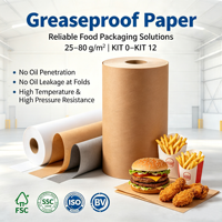 Papier d'emballage alimentaire personnalisé avec logo, papier anti-graisse pour hamburgers, pain et gâteaux
