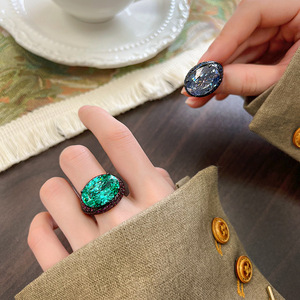 Nuovo anello di fascia alta moda zircone Set ovale amore eterno gioiello gemma donne fidanzamento e fedi nuziali - Product Image 2