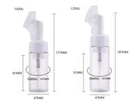 Botol Pompa Busa 100ML 120ML 150ML Botol Busa Pembersih Botol Mousse dengan Sikat Silikon