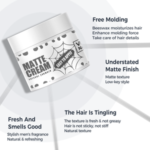 Barber Natural Matte Finish <span class=keywords><strong>Crème</strong></span> coiffante <span class=keywords><strong>pour</strong></span> hommes non grasse <span class=keywords><strong>pour</strong></span> <span class=keywords><strong>cheveux</strong></span> courts <span class=keywords><strong>bouclés</strong></span> et longs - Product Image 2