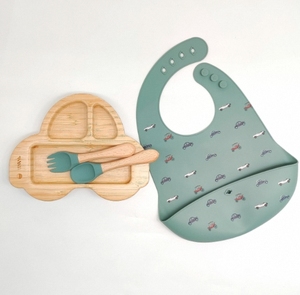 Özel Logo oyulmuş ahşap bölünmüş plaka hayvan şekli ahşap kase besleme seti ahşap çocuklar yürümeye başlayan plaka setleri - Product Image 4