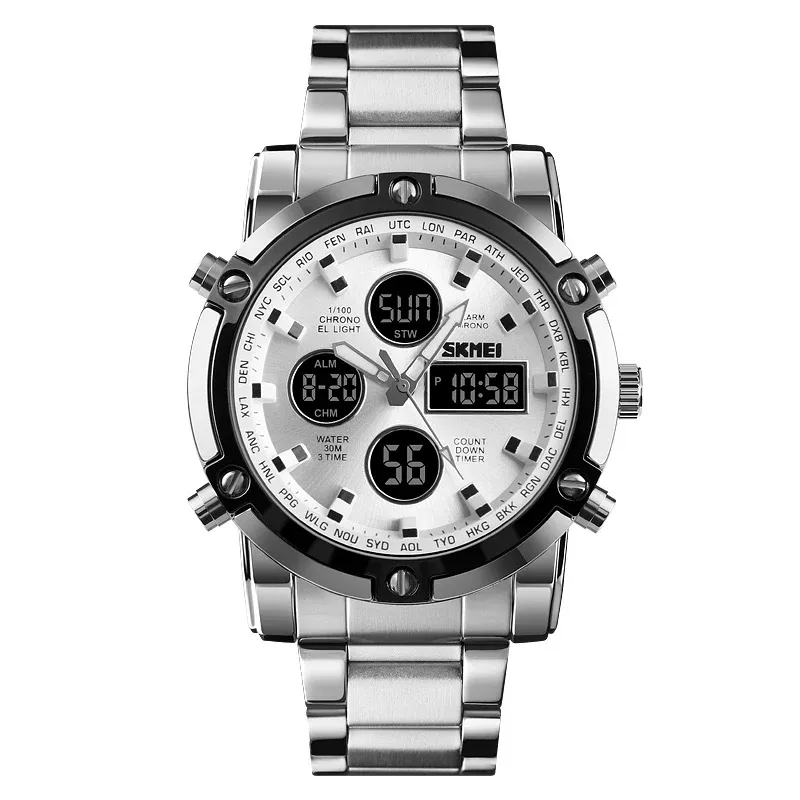 4 Silver Case White Dial