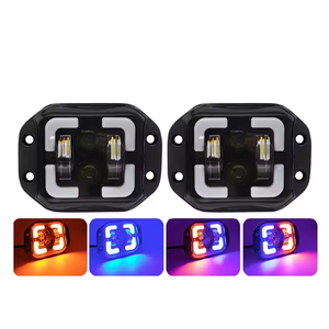 4 pouces 60w Led phare Offroad Daytime Running Light <span class=keywords><strong>Combo</strong></span> Beam moto lumière halo anneau diable yeux lumière antibrouillard pour e-bike - Product Image 1