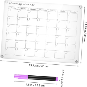 Calendario Semanal Acrílico Magnético Personalizable de 7 x 18 Pulgadas, Alta Transparencia, 3 mm de Grosor, Pizarra de Escritura con Marcadores de Borrado en Húmedo, Multipieza - Product Image 4